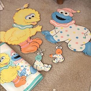 Sesame Street Wall Decor with Big Bird and Cookie Monster - Yellow, Blue, Orange